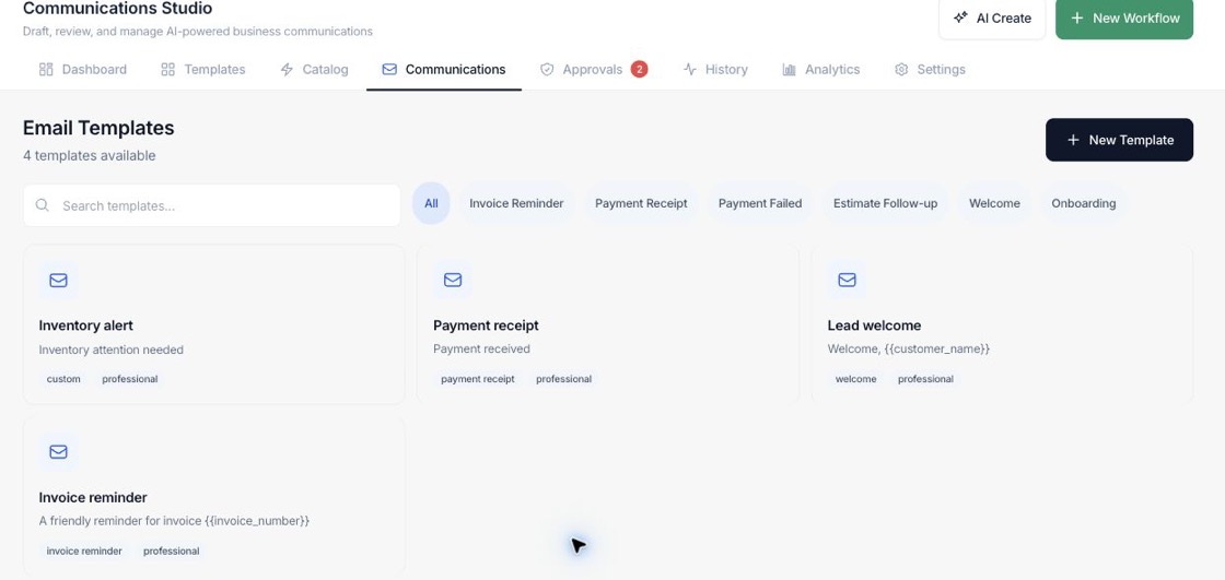 Fratelli Email Studio — Email template gallery