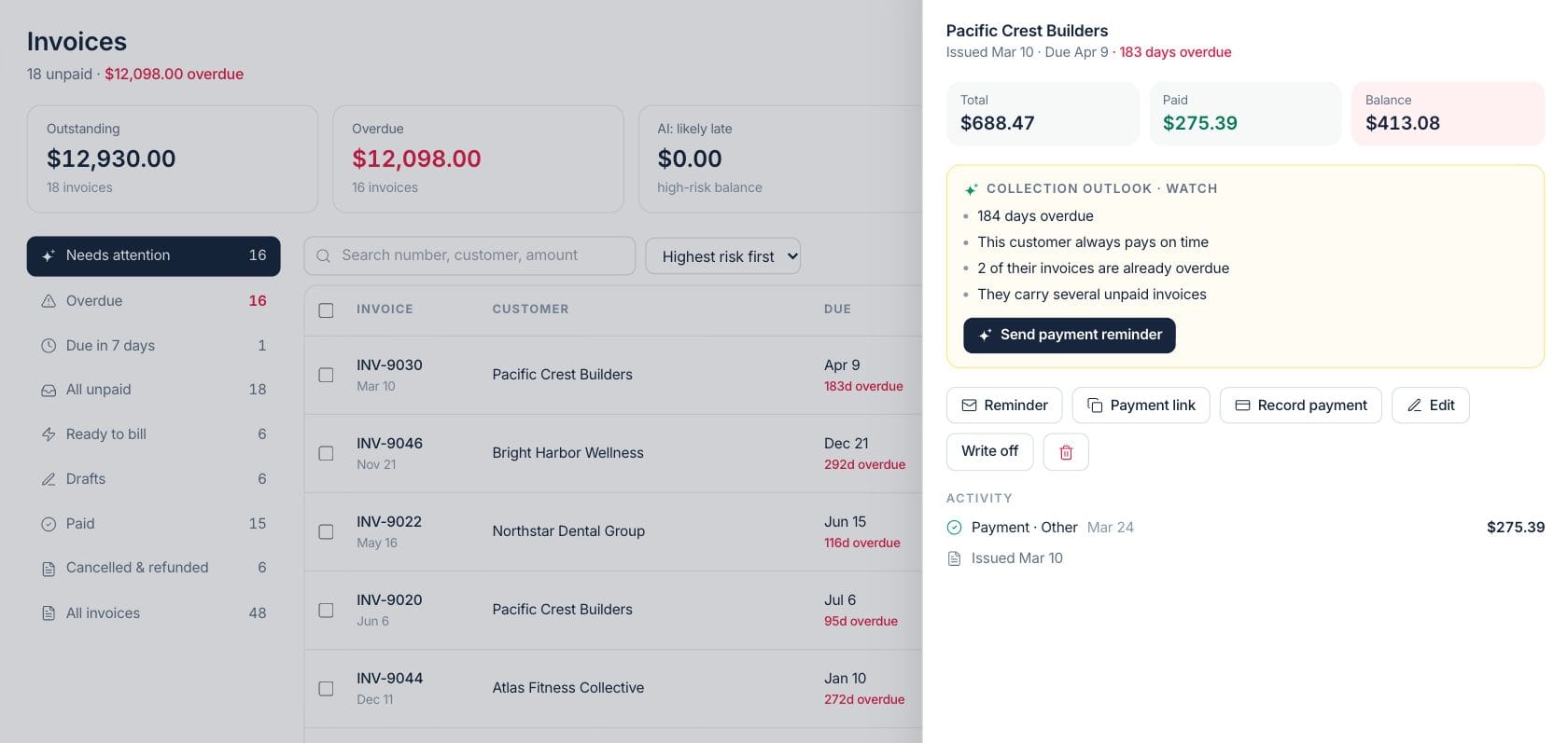 Fratelli Invoices — Invoice detail