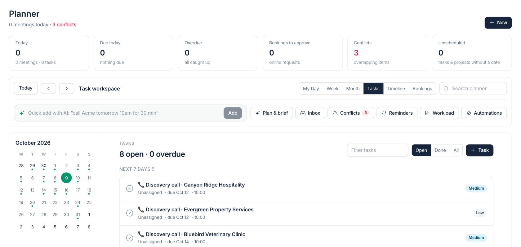 Fratelli Planner — Planner tasks